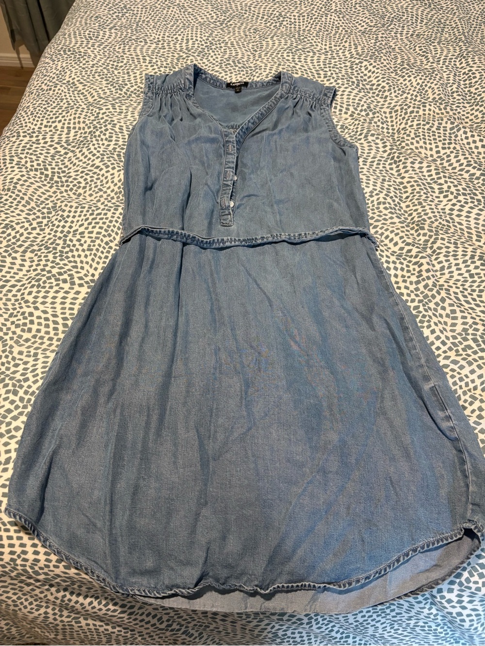 Express Light Blue Chambray Top